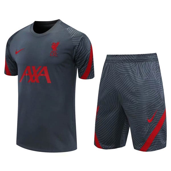 Trainingsshirt Liverpool Komplett Set 2020-21 Grau Rote